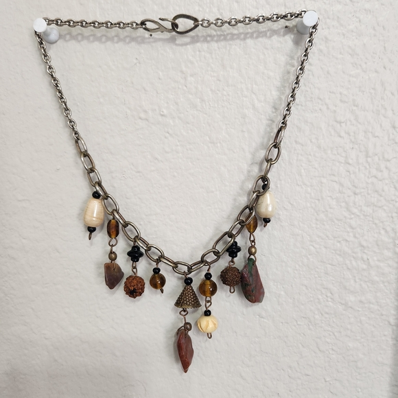 Bohemian Charm Necklace with Earthy Tones - Picture 1 of 7